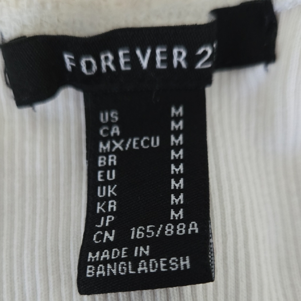 Forever 21 White Button-down Ribbed Top - Picture 6 of 7